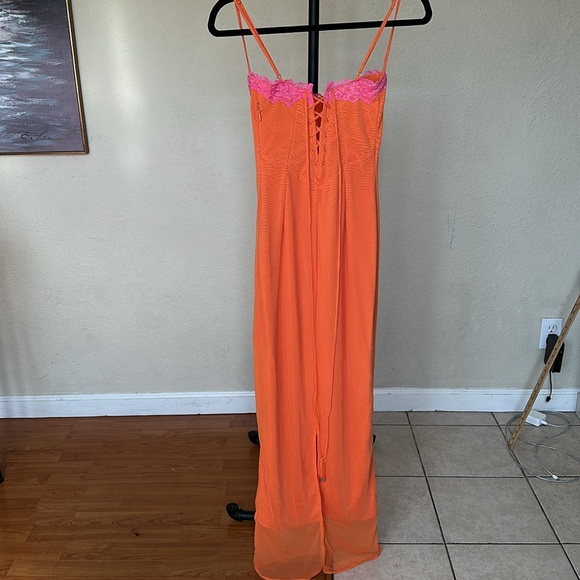 HOUSE OF CB 'Aiza' Flame Orange Maxi Dress size S - Picture 12 of 15